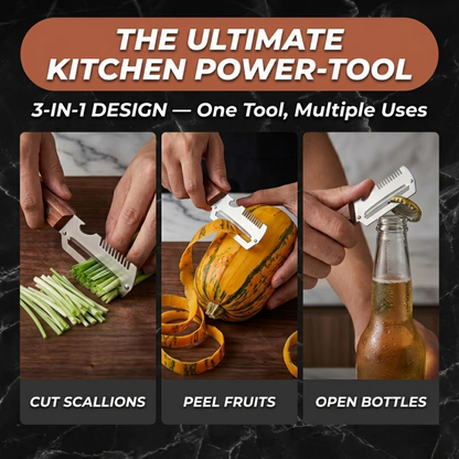 2-in-1 Stainless Steel Vegetable Peeler with Wooden Handle & Bottle Opener 💖💖