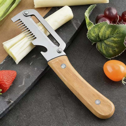 2-in-1 Stainless Steel Vegetable Peeler with Wooden Handle & Bottle Opener 💖💖