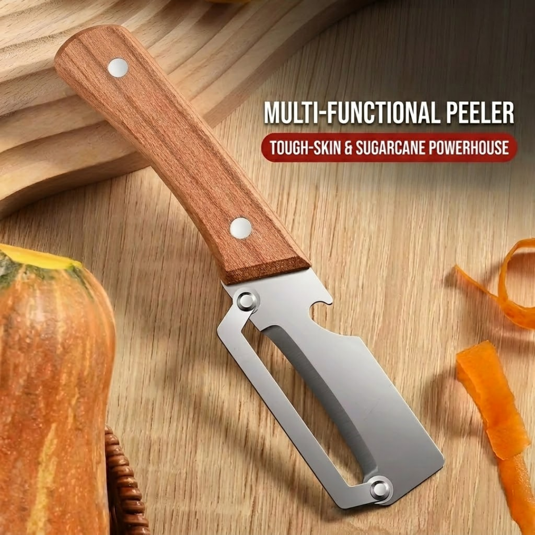 2-in-1 Stainless Steel Vegetable Peeler with Wooden Handle & Bottle Opener 💖💖