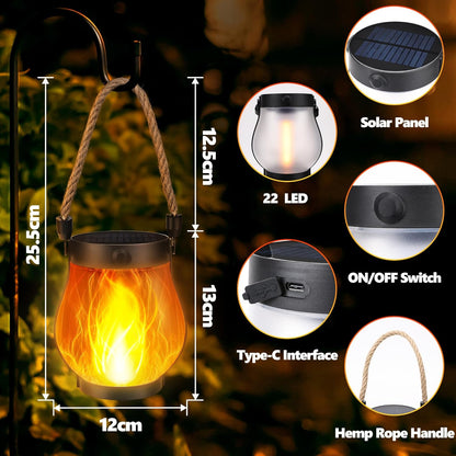 | 🔥Last Chance Before They're Gone! | 💡Solar Flame Lanterns – No Wiring, Auto-On at Dusk!🔥