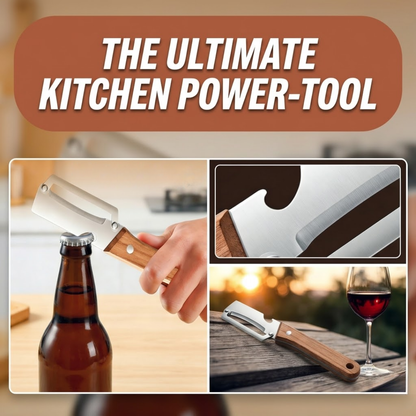 2-in-1 Stainless Steel Vegetable Peeler with Wooden Handle & Bottle Opener 💖💖