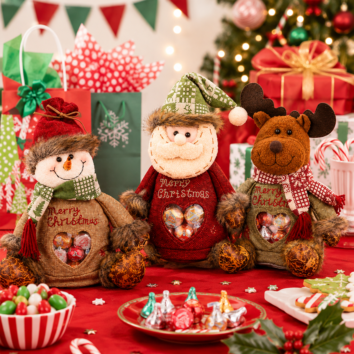 Christmas gift bags with zipper closure🎉🎅
