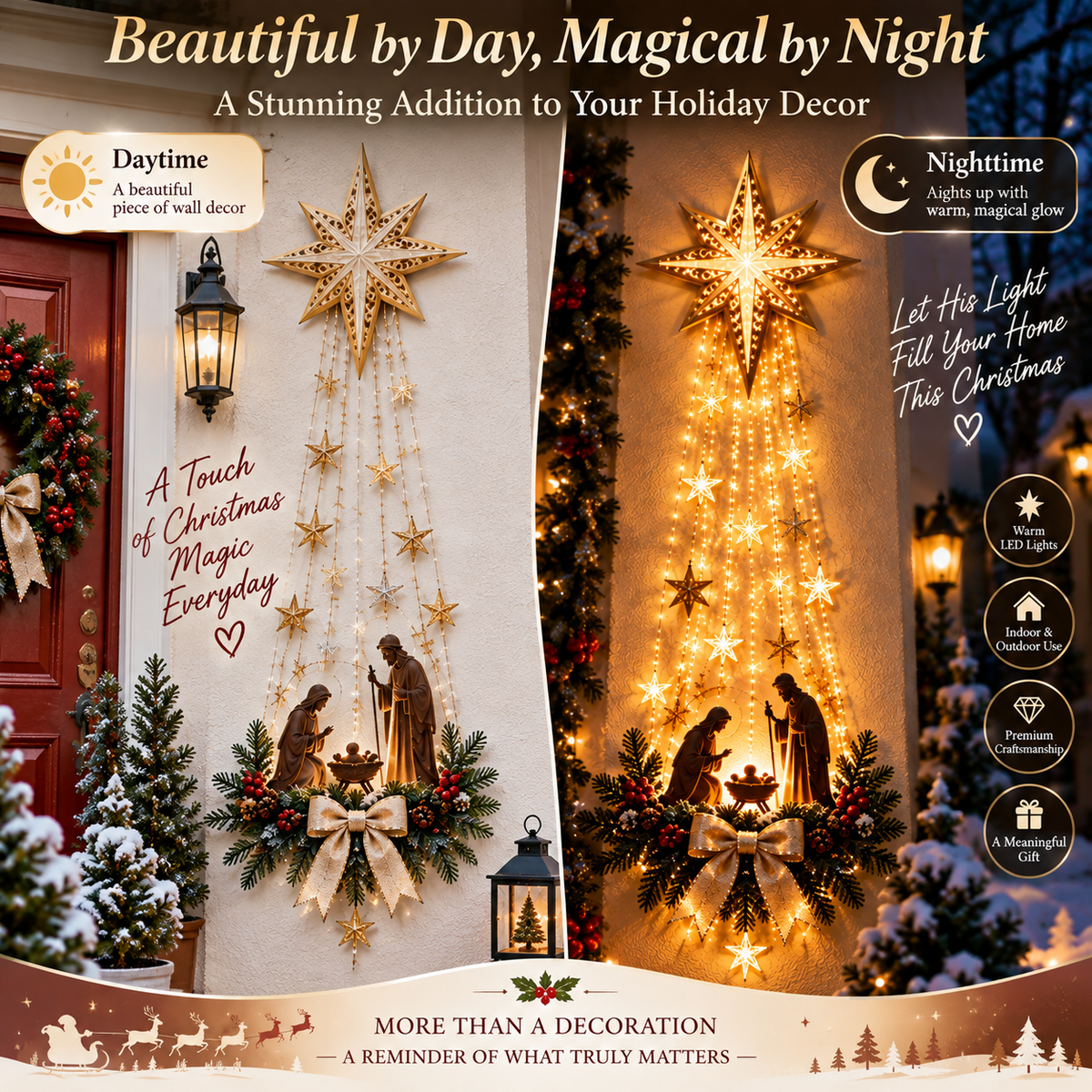 ✨ Last Day — 49% OFF ✨ 🎄✝️ Bethlehem Star Nativity Wall Light — A Beautiful Symbol of Faith 3