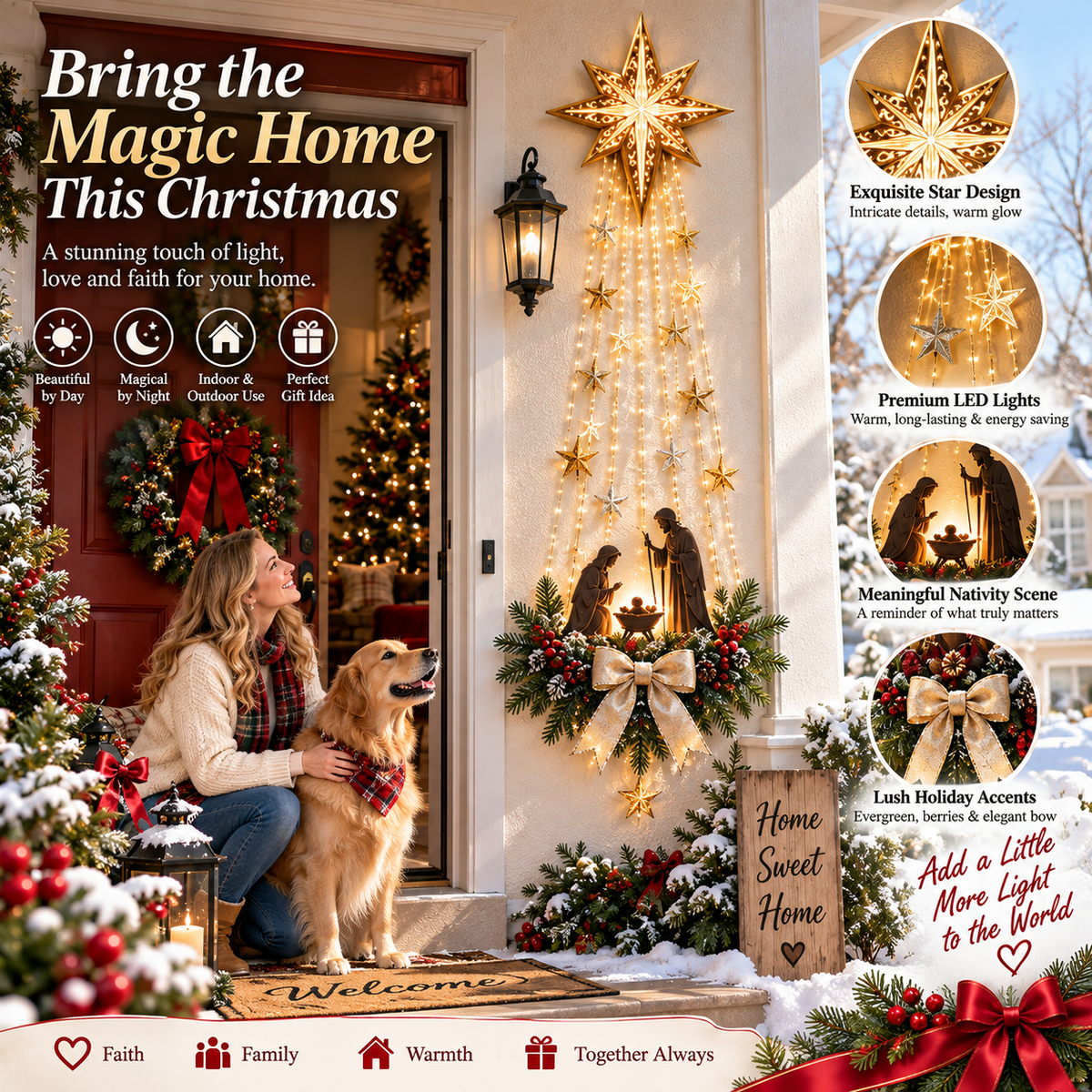 ✨ Last Day — 49% OFF ✨ 🎄✝️ Bethlehem Star Nativity Wall Light — A Beautiful Symbol of Faith 5