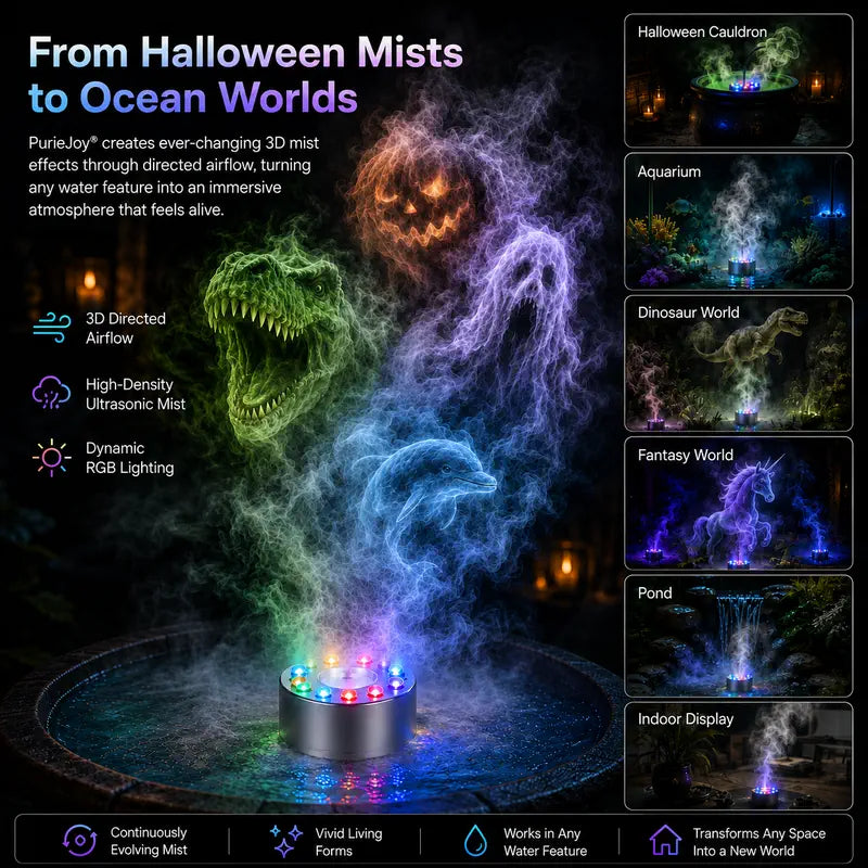 PurieJoy® 🪄🎃3D Dynamic RGB Mist Sculptor — Turn Water Into Living Color Mist👻