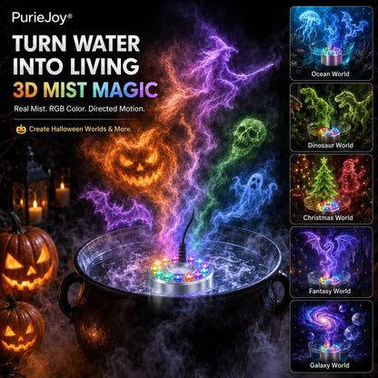 PurieJoy® 🪄🎃3D Dynamic RGB Mist Sculptor — Turn Water Into Living Color Mist👻
