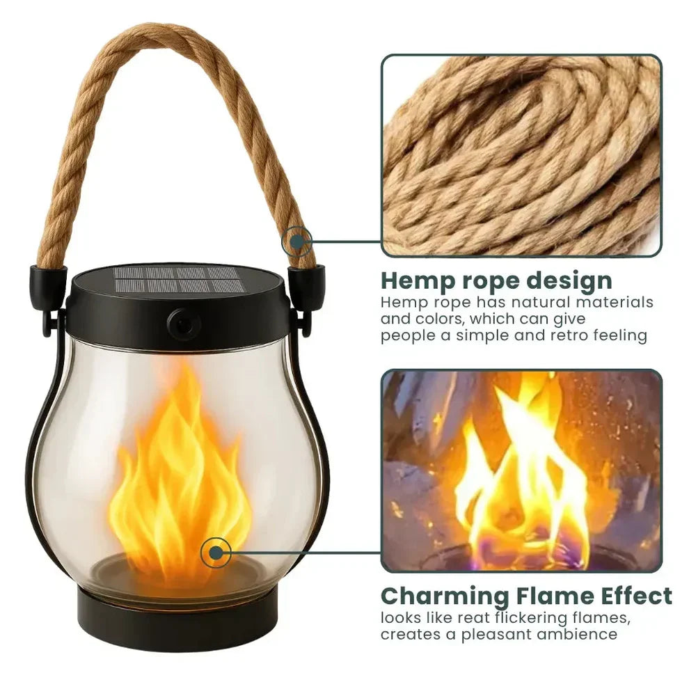 | 🔥Last Chance Before They're Gone! | 💡Solar Flame Lanterns – No Wiring, Auto-On at Dusk!🔥