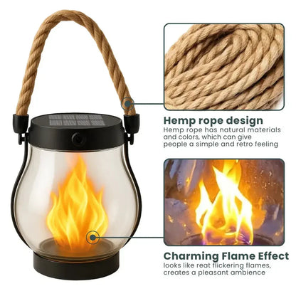 | 🔥Last Chance Before They're Gone! | 💡Solar Flame Lanterns – No Wiring, Auto-On at Dusk!🔥