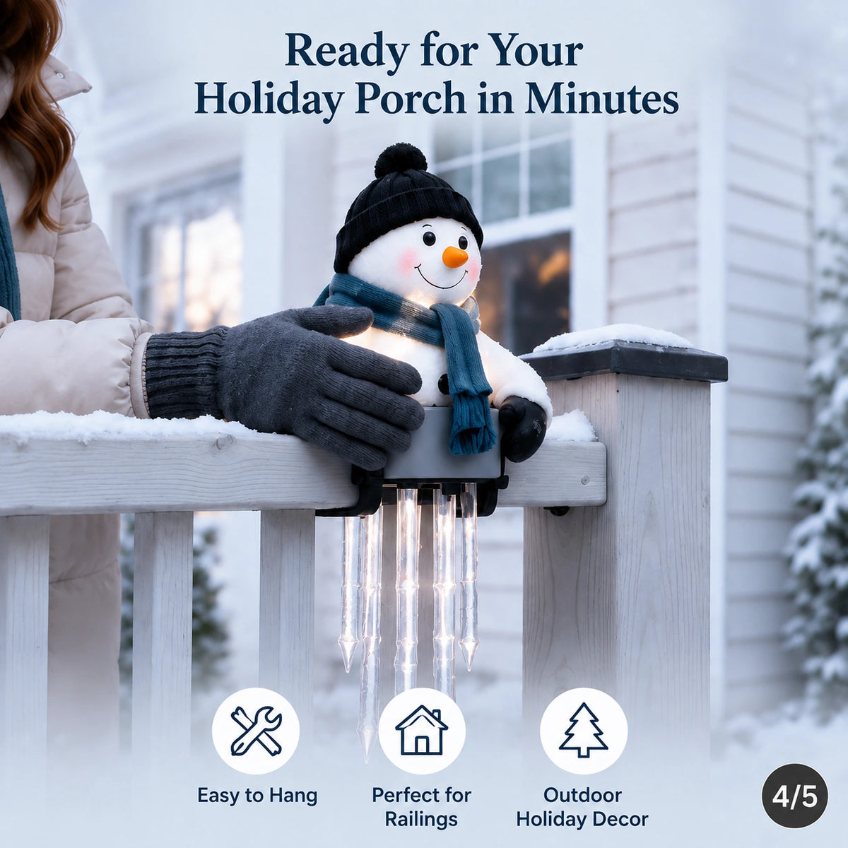 🔥 Today 49% OFF - WinterGlow Snowman Icicle Light Decor
