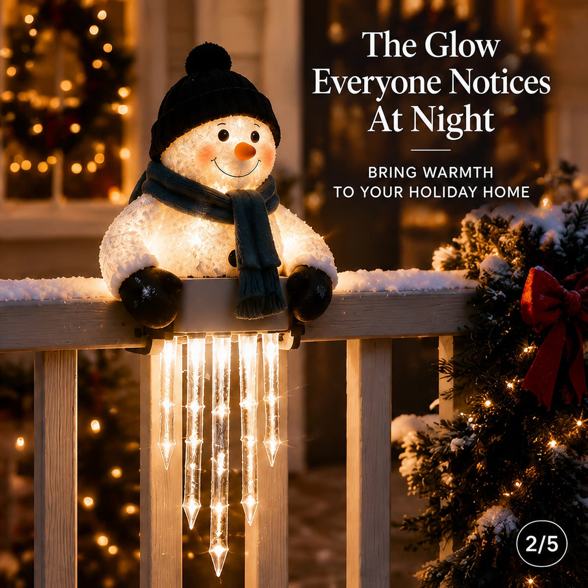 🔥 Today 49% OFF - WinterGlow Snowman Icicle Light Decor
